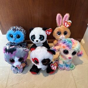 Ty Beanie Boos Assorted Plush Toys - Lot of 6